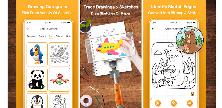 Trace Drawing-Sketch and Paint background